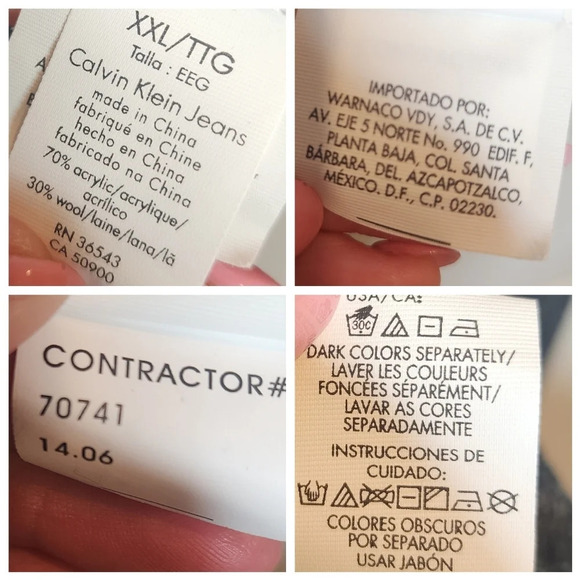 Calvin Klein Wool-Blend Grey Knit Sweater.  Men's size XXL. - Picture 14 of 14